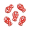 Handmade Porcelain Beads, Fish, Famille Rose Porcelain, Red, 19x11~12x7.5~8mm, Hole: 2mm