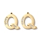 Real 14K Gold Plated 304 Stainless Steel Pendants, with Rhinestone, Letter Q, 18x16.5x2mm, Hole: 1.2mm