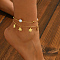 Elegant Brass & Imitation Pearl Flower Pendant Anklets for Women Daily Vacation Holiday Wear, Golden, 8-1/8 inch(205mm)