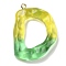 Resin Pendant, with Iron Ring Finding, Letter A~Z, Letter D, 39x29.5x7mm, Hole: 2mm
