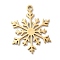 Christmas Theme 304 Stainless Steel Pendants, Laser Cut, Real 18K Gold Plated, Snowflake, 23x17.5x1mm, Hole: 1.5mm