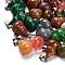 Natural & Synthetic Mixed Gemstone Pendants, with 201 Stainless Steel Finding, Gourd, Mixed Dyed and Undyed, 22~23x13mm, Hole: 4x7mm