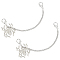 2Pcs Alloy Spider Charm Shoe Chains, for Shoe Decoration, Platinum, 175mm