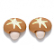 Autumn Theme Resin Cabochons, Imitation Food, Mushroom with Starfish/Sea Stars, Peru, 19x20x9mm
