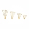 Brass Eye Pin, with Storage Container, Golden, 2.2cm/3cm/4cm/5cm, Hole: 2mm, Pin: 0.7mm, about 600pcs/box