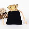Rectangle Velvet Jewelry Bag, Black, 9x7cm