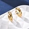 C-Shaped 304 Stainless Steel Cuff Earrings, Non Piercing Earrings for Women, Real 18K Gold Plated, 13.5x3mm
