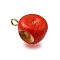 Brass Acrylic Pendants, Lead Free & Cadmium Free, Rack Plating, Long-Lasting Plated, Golden, Apple, 15x11x9mm, Hole: 1.8mm