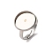 304 Stainless Steel Adjustable Ring Components, Flat Round Pad Ring Settings, Stainless Steel Color, Tray: 14mm, 3mm, Inner Diameter: 17mm