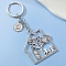 Alloy Keychain, House, Antique Silver, 11.2cm