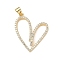 Brass Micro Pave Cubic Zirconia Pendants, Heart, Cadmium Free & Lead Free, Long-Lasting Plated, Rack Plating, Real 18K Gold Plated, 28.5x23x3mm, Hole: 4x3.5mm