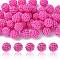 Imitation Pearl Acrylic Beads, Berry Beads, Combined Beads, Round, Fuchsia, 12mm, Hole: 1.5mm