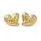 304 Stainless Steel Stud Earrings for Women, Real 18K Gold Plated, Heart, 21.5x25mm