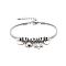 Alloy Beaded Bracelets, Platinum, Tree