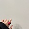 Heart Acrylic Finger Rings for Women, Black, Inner Diameter: 17mm