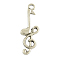 Tibetan Style Alloy Pendants, Musical Note, Cadmium Free & Lead Free, Antique Silver, 31x11x2.5mm, Hole: 2mm, about 650pcs/1000g