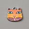 Alloy Enamel Pendants, Owl, Platinum, Light Salmon, 17x17.5x2mm, Hole: 2.5mm