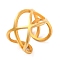 Ion Plating(IP) 304 Stainless Steel Criss Cross Open Cuff Finger Rings for Women, Golden, 14mm, US Size 7(17.3mm)