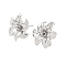 Brass Stud Earrings Finding, Flower, Platinum, 13x16mm, Hole: 3x2mm