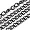 Aluminium Twisted Curb Chains, Diamond Cut Chains, Unwelded, Faceted, Gunmetal, 10x6.5x1.8mm