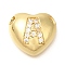 Rack Plating Brass Micro Pave Cubic Zirconia Pendants, Cadmium Free & Lead Free, Heart with Letter A~Z Charms, Real 18K Gold Plated, Letter A, 14.5x16x6mm, Hole: 3mm