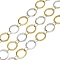 304 Stainless Steel Two Tone Ring Link Chains, Soldered, with Spool, Ion Plating(IP), Golden & Stainless Steel Color, 10x1mm