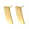 304 Stainless Steel Stud Earring Findings, Rectangle, Real 18K Gold Plated, 26x10mm, Hole: 2.5mm, Pin: 0.8mm