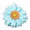 Printed Transparent Acrylic Pendants, 3D Flower Charms, Light Cyan, 42.5x40x4mm, Hole: 1.5mm