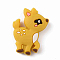 Food Grade Eco-Friendly Silicone Beads, Deer, Goldenrod, 32x24x7mm, Hole: 2mm