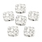 CCB Plastic Beads, Square, Platinum, 9.5x10.5x3.5mm, Hole: 1.6mm, 1923pcs/500g