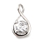925 Sterling Silver Pave Cubic Zirconia Pendants, Infinite Shape, Platinum, Clear, 17x10x4mm, Hole: 3.5x2.5mm