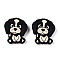 Silicone Focal Beads, Dog, Black, 28x25x9mm, Hole: 2mm