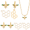 8Pcs 2 Styles Brass Pendants & Brass Micro Pave Cubic Zirconia Pendants, with Jump Rings and Enamel, Honeycomb & Bees, Real 18K Gold Plated, 12~19x15.5~16x1.5~4mm, Hole: 1.4~3.5mm, 4pcs/style