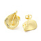Rack Plating Brass Stud Earring, Long-Lasting Plated, Golden, 21x15.5mm
