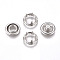 Copper Buttons Snap Stud Cap Socket Set, Snap Fasteners, Platinum, 9.5x2~4mm, Hole: 3~6mm, 4pcs/set