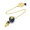 Round Resin Dowsing Pendulum Big Pendants, Natural Lapis Lazuli Chip Inisde and Cadmium Free & Lead Free Golden Plated Brass Findings, Cone Charm, 215mm