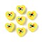 Handmade Lampwork Beads, Heart with Flower, Yellow, 15~16x16~17x8~10mm, Hole: 1.2~1.6mm