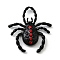 Alloy Enamel Gothic Style Pendants, Black, Spider, 41x38x7mm, Hole: 12x8mm