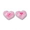 Transparent Epoxy Resin Decoden Cabochons, with Glitter Powder, Heart, 16x19.5x7.5mm