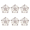 6Pcs Alloy Rhinestone Shank Buttons, 1-Hole, Flower, Silver, 30x11.5mm, Hole: 2.5mm