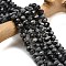 Natural Snowflake Obsidian Beads Strands, Faceted, Rondelle, 8x5.5mm, Hole: 1.2mm, about 69pcs/strand, 15.16''(38.5cm)