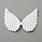Cloth Embossed Wing Ornament Accessories, with Glitter Powder, Sewing Craft Decoration, White, 65x93x1mm