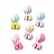 Macaron Color Opaque Resin Decoden Cabochons, Mixed Color, Balloon with Bowknot, 14x7.5x6mm