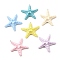 Opaque Resin Big Pendants, Starfish, Platinum, 61x52.5x3mm, Hole: 2mm