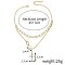 Alloy & Round Imitation Pearl Cross Pendant Double Layer Necklaces for Women, White, Golden, 17.72 inch(45cm), Pendant: 31x22mm