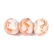 Electroplate Glass Beads, Rondelle with Stripe Pattern, Faceted, Light Salmon, 7~8x5.5~6mm, Hole: 1~1.2mm