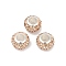 Alloy Rhinestone Clay Pave Beads, Rondelle, Dark Salmon, 11.5x7.5mm, Hole: 5mm