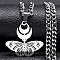 Hollow Butterfly 201 Stainless Steel Pendant Necklaces for Women, Non-Tarnish, Stainless Steel Color, 19.49 inch(49.5cm)