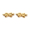 304 Stainless Steel Connector Charms, Ion Plating(IP), Bowknot, Real 14K Gold Plated, 4x10x1mm, Hole: 1mm