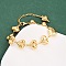 304 Stainless Steel Heart Link Chain Bracelets for Valentine's Day Gift, Golden, 7-5/8 inch(19.3cm), exdenter: 72mm